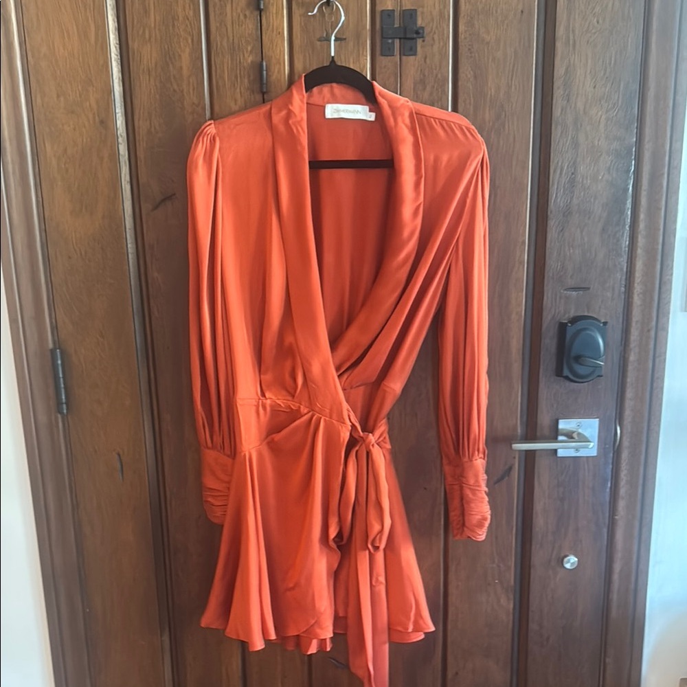 Zimmermann Rust Red Silk Wrap dress Dress
